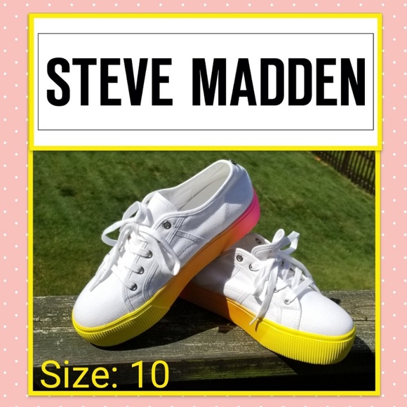 Steve Madden Shoes - Classic White Steve Madden Ombre Platform Sneakers
